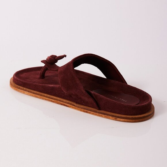 FREE PEOPLE Mika Footbed Sandals / Cherry Cola Suede - Picture 6 of 12